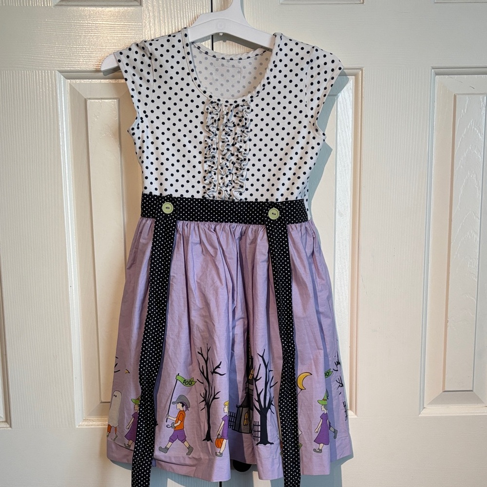 Eleanor Rose Polka Dot and Lavender Kids Dress